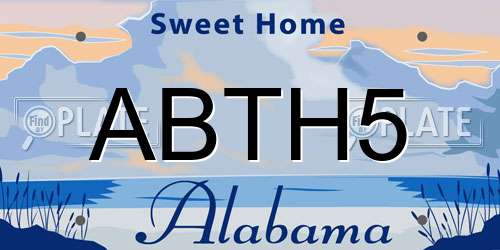 ABTH5 Alabama License Plate