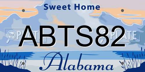 ABTS82 Alabama License Plate