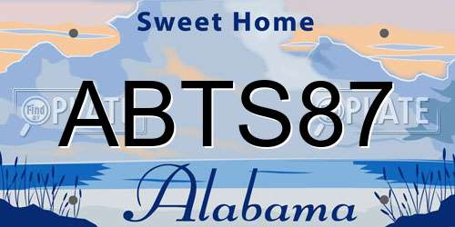 ABTS87 Alabama License Plate