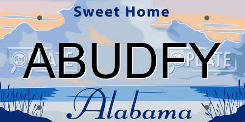 ABUDFY Alabama License Plate