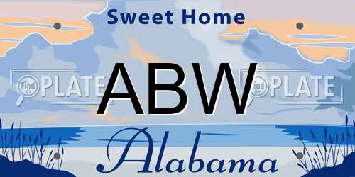 ABW Alabama License Plate