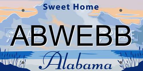 ABWEBB Alabama License Plate