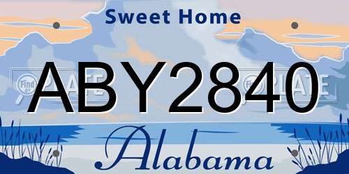 ABY2840 Alabama License Plate