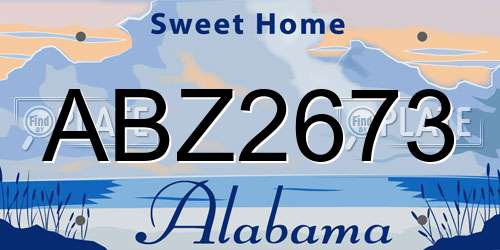 ABZ2673 Alabama License Plate