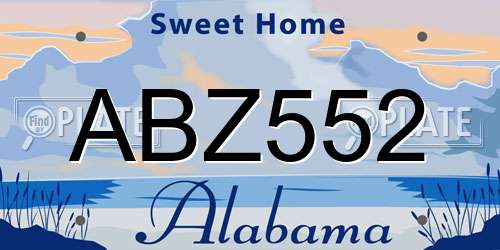 ABZ552 Alabama License Plate