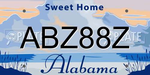 ABZ88Z Alabama License Plate
