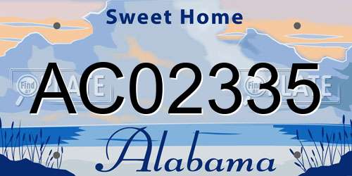 AC02335 Alabama License Plate