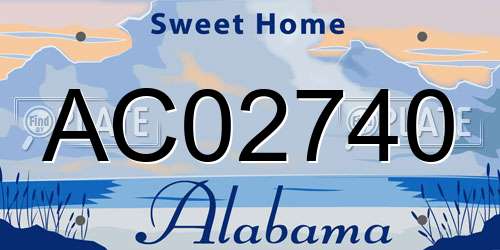 AC02740 Alabama License Plate