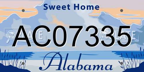 AC07335 Alabama License Plate