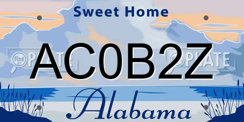 AC0B2Z Alabama License Plate