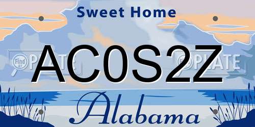 AC0S2Z Alabama License Plate