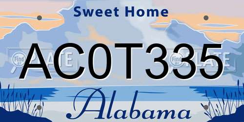 AC0T335 Alabama License Plate