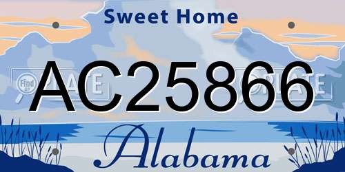 AC25866 Alabama License Plate