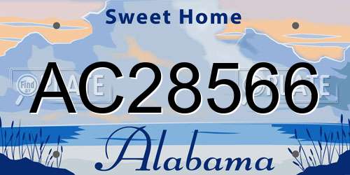 AC28566 Alabama License Plate