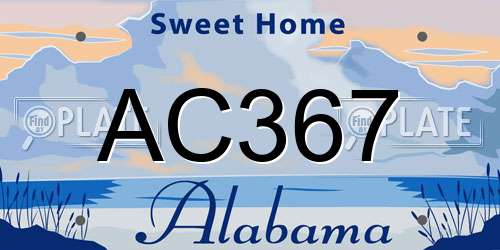 AC367 Alabama License Plate