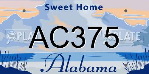 AC375 Alabama License Plate