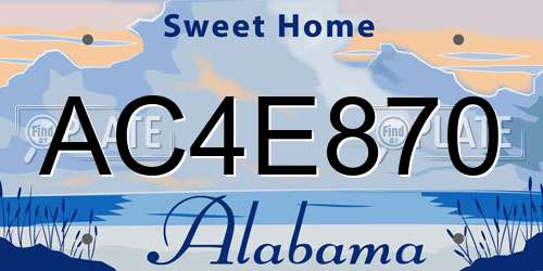AC4E870 Alabama License Plate