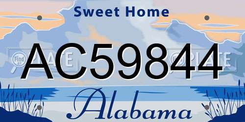 AC59844 Alabama License Plate