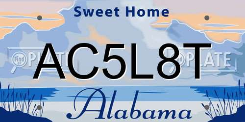 AC5L8T Alabama License Plate