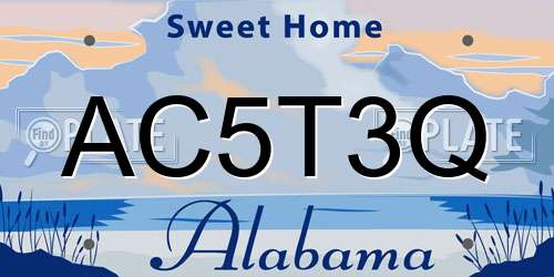 AC5T3Q Alabama License Plate