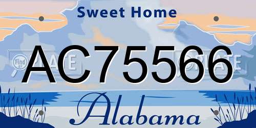 AC75566 Alabama License Plate
