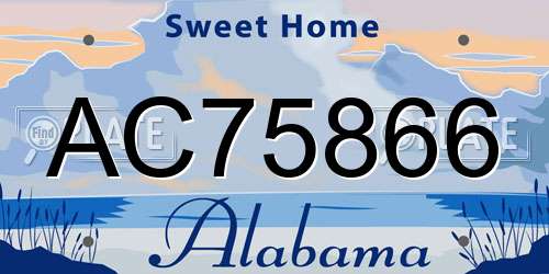 AC75866 Alabama License Plate