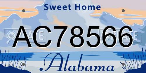 AC78566 Alabama License Plate