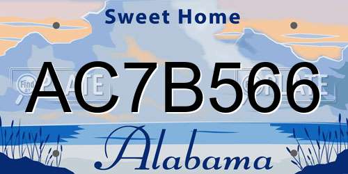 AC7B566 Alabama License Plate