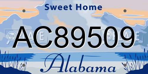 AC89509 Alabama License Plate