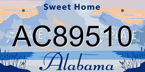 AC89510 Alabama License Plate