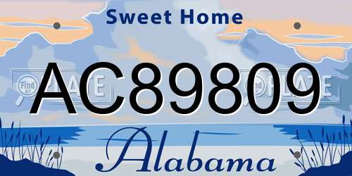 AC89809 Alabama License Plate