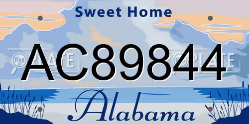 AC89844 Alabama License Plate