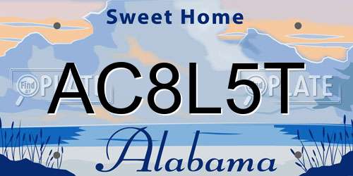 AC8L5T Alabama License Plate