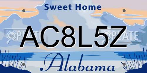 AC8L5Z Alabama License Plate