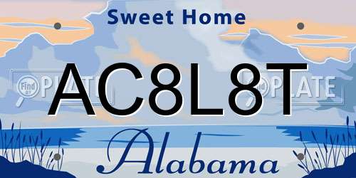 AC8L8T Alabama License Plate