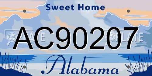 AC90207 Alabama License Plate