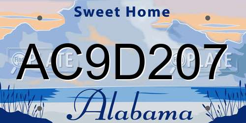 AC9D207 Alabama License Plate