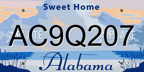 AC9Q207 Alabama License Plate