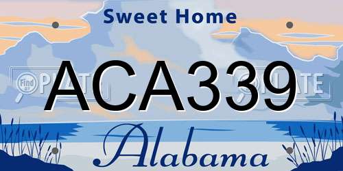 ACA339 Alabama License Plate