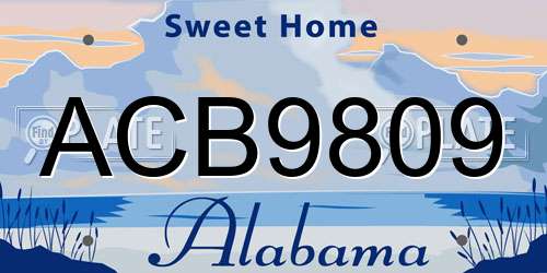 ACB9809 Alabama License Plate