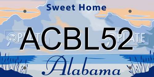 ACBL52 Alabama License Plate
