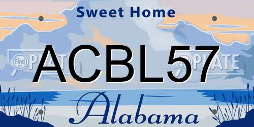 ACBL57 Alabama License Plate