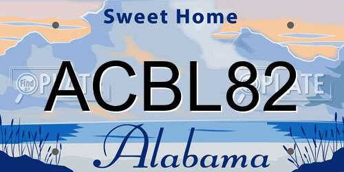 ACBL82 Alabama License Plate