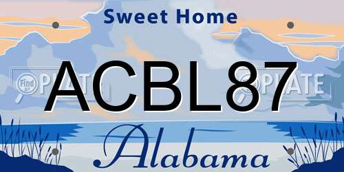 ACBL87 Alabama License Plate