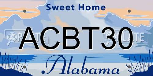 ACBT30 Alabama License Plate
