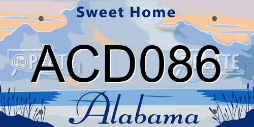 ACD086 Alabama License Plate