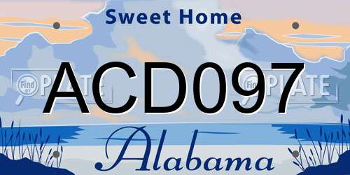 ACD097 Alabama License Plate