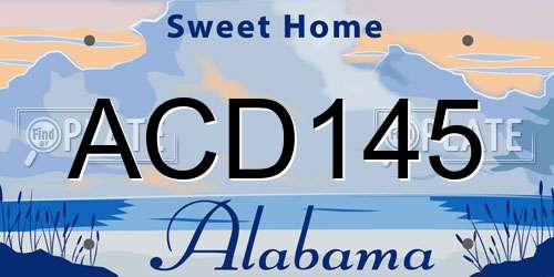 ACD145 Alabama License Plate