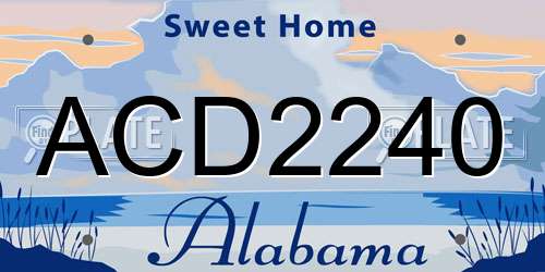 ACD2240 Alabama License Plate