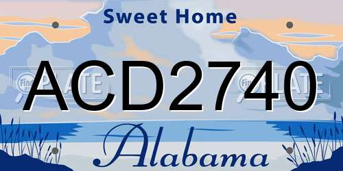 ACD2740 Alabama License Plate